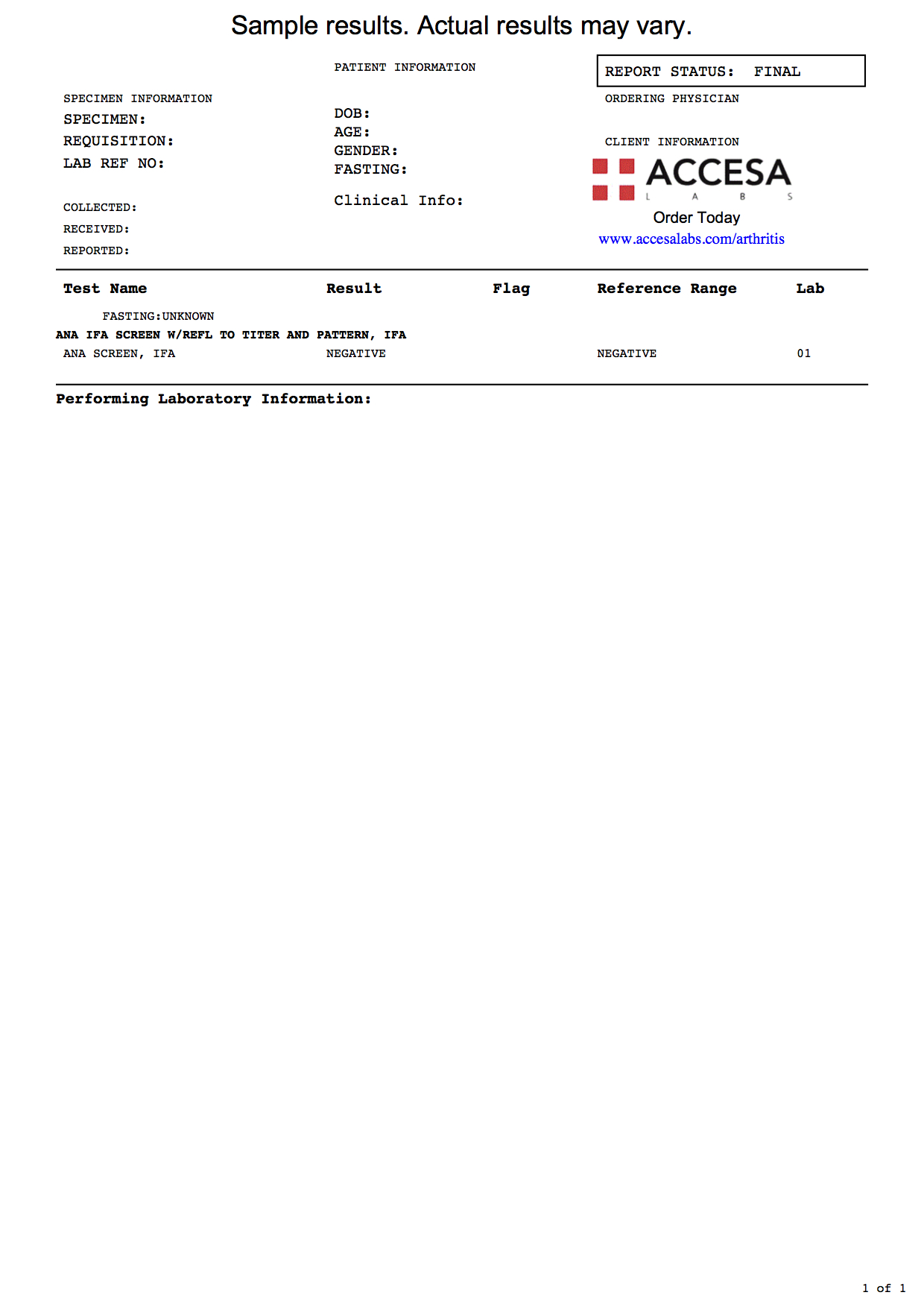 ANA Test ANA Blood Test Near You Accesa Labs