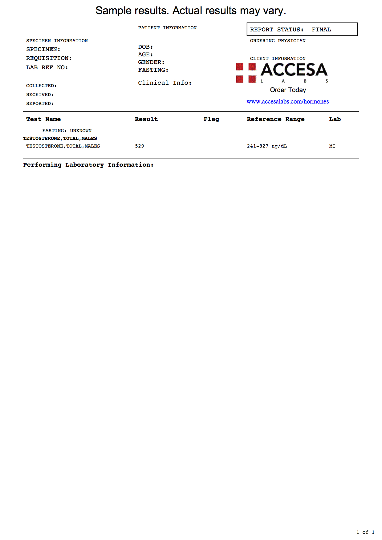 Testosterone Test – Testosterone Deficiency Home-to-lab – Verisana Lab